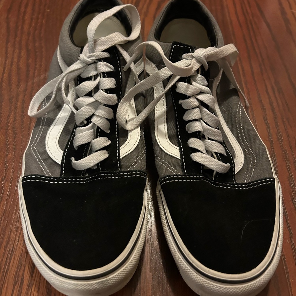 Classic Black and Gray Vans Sneakers-Excellent Condition